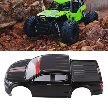 Drfeify 1/10 RC Car Shell, PVC Remote Control Truck Body Shell Cover Spare Part for 26cm Wheelbase (Black) - color: Black