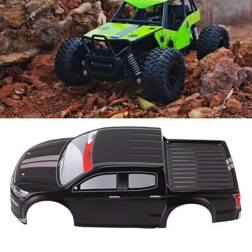 Drfeify 1/10 RC Car Shell, PVC Remote Control Truck Body Shell Cover Spare Part for 26cm Wheelbase (Black) - color: Black