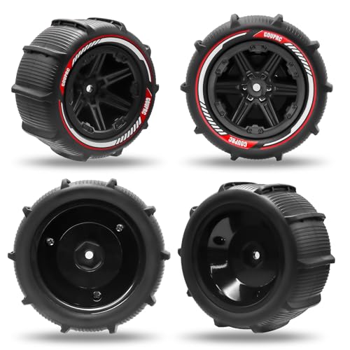 GOUPRC 12mm Hex RC Wheel Paddle Tires, 3.37 * 2.11 Inches 4PCS Off-Road Desert Beach Snow Sand Tires Kit Accessories for 1/14 1/16 RC Car Crawler Buggy Monster Truck