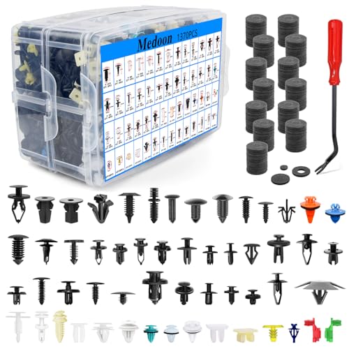 Car Retainer Clips 1501 PCS, 55 Sizes Car Panel Trim Clips Kits, Auto Push Fasteners for Ford GM Toyota Honda Chrysler BMW Benz Nissan Subaru Mazda Chevy GMC - size: 1501PCS