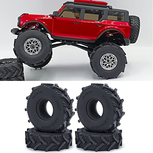 1.0inches Mud Tires 4pcs 62mm Rubber Crawler Wheel Tires for 1/18 TRX4M 1/24 Axial Scx24 Deadbolt C10 JLU CRC B-17 AXI00005 AXI00006 Upgrade - size: 62mm