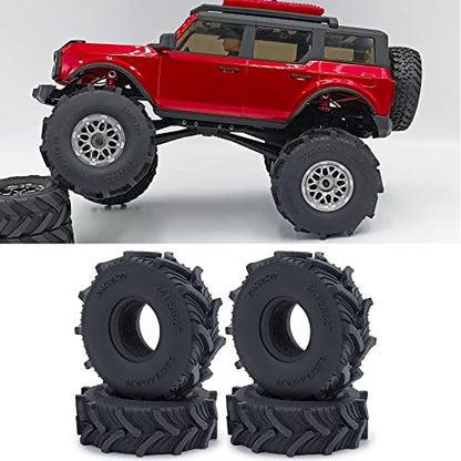 1.0inches Mud Tires 4pcs 62mm Rubber Crawler Wheel Tires for 1/18 TRX4M 1/24 Axial Scx24 Deadbolt C10 JLU CRC B-17 AXI00005 AXI00006 Upgrade - size: 62mm