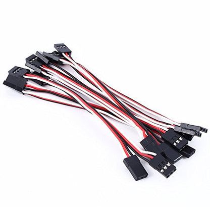 Servo Extension Cable Lead Wire 100mm 3.93 inch 3 Pin Cord Male to Male JR Plug for Futaba (Pack of 10PCS)