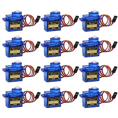 RC Servo 12Pcs SG90 9g Micro Servos for RC Robot Helicopter Airplane Controls Car Boat Mini Servo - style: 12 PCS