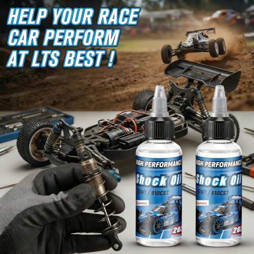 2 Bottles Racing Silicone Shock Oil 60WT 810CST | RC Car Shock Oil for Lubricating R/C Radio Controlled Cars and All Types of Vehicles, RC Shock Oil, Does Not Evaporate
