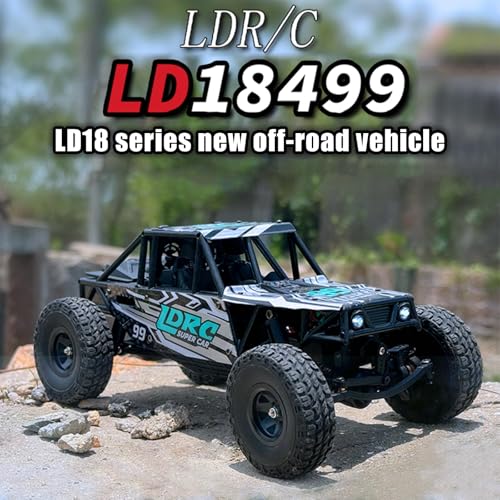LDRC 18499 RC Climbing Car 1/18 Full Proportion Rc Offroad 4x4 Crawler Pipe Rack Vehicle Cars Model RTR (Blue) - color: Blue