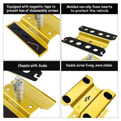 RC Car Stand RC Repair Stand 360 Degree Rotation Lift or Lower for Traxxas Arrma Redcat Axial RC4WD HSP Losi 1/8 1/10 1/12 1/16 Scale RC Crawler Car Truck Buggies (Gold) - color: Gold