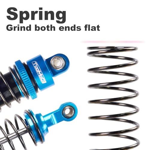 90MM Oil Shock Absorbers Upgrade Compatible with 1/10 RC Crawlers | Fits Tamiya ClodBuster / Bullhead / TRX4 / Axial / Cc01 - Oil Damper Upgrade - Blue - color: Blue