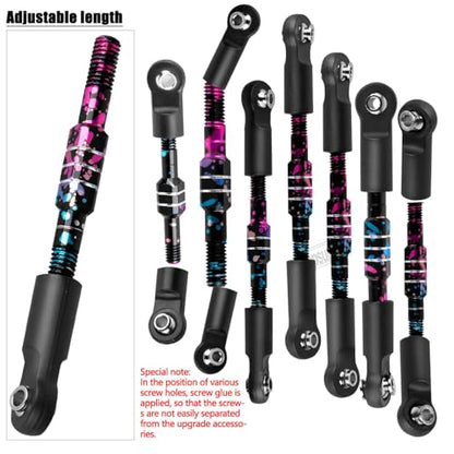 RC Aluminum Front&Rear Link Set Upgrades Part for 1/10 Slash 2WD VXL.Adjustable Turnbuckles Camber Links Toe Link Hops Up,Colour - color: Colour(for 1/10)