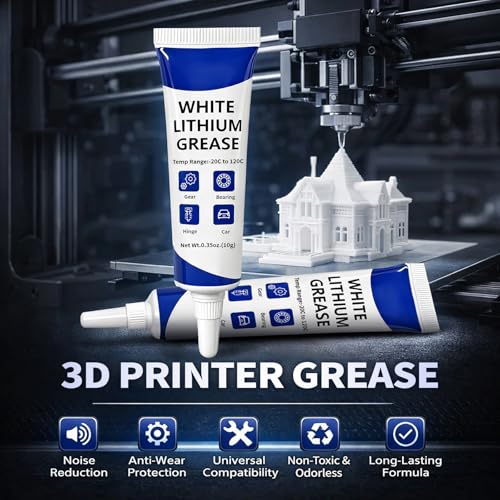 3D Printer Grease Lubricant for Gears, Multi-Purpose Lubricant Lithium Grease for FDM 3D Printer Parts, Guide Rails, Bearings, Lead Screws, Optical Axes, Smooth Motion, Noise Reduction, 30g - style: 3D Printer Grease 10g x 3-pack