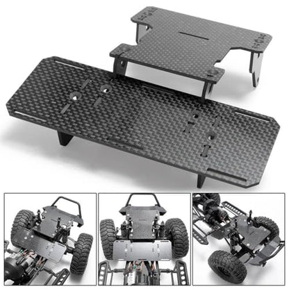 RC Crawler Battery Tray Front Mount 1/10 Scale Carbon Fiber Low Center of Gravity Compatible with Axial SCX10 II 90022 90027 90046 90047
