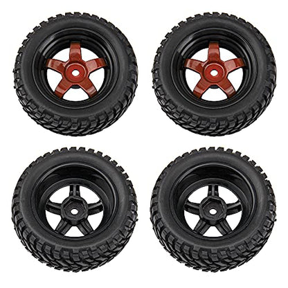 12mm Hex Hub 75mm/2.95'' Rubber Tires & Plastic Wheel Rims with Foam Compatible with HSP Tamiya HPI Kyosho 1/10 On-Road Touring Car,WLtoys 1/14 144001 RC Buggy (5-Spoke) - style: 5-Spoke