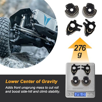 HobbyPark Brass Front Portal Cover & Steering Knuckle for 1/10 RC Crawler Vanquish VP VS4-10 Phoenix F10 Portal Axle LCG VRD Carbon Kit Lower COG Upgrade Parts
