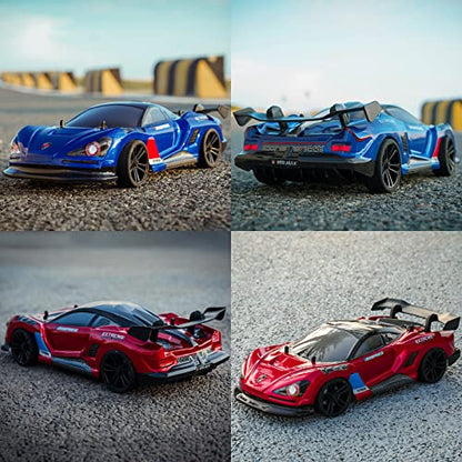 RC Drift Car, 1/16 Drifting RC Cars High Speed Fast 4WD Remote Control Car Rechargeable Racing Cars 2.4Ghz with Two Batteries LED Lights Racing for Kids and Adults - color: 2.red