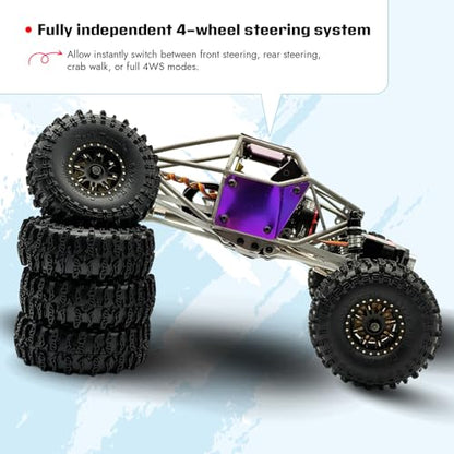 furitek Limited Edition Titan Buggy 18 – RTR Titanium Purple Edition w/Active Pro 4WS & Micro Tesla DigiBoard - Remote Control Car RC Cars for Adults (Purple) - color: Purple
