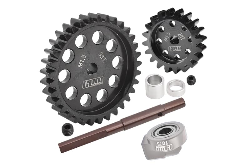 40Cr Carbon Steel M1.5 Spur Gear 33T + Motor Gear 20T for 1:5 Traxxas X Maxx 6S / X Maxx 8S / XRT 8S Monster Truck Upgrades