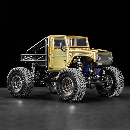 INJORA IR40-24 Half Truck Hard Body with Cage for 1/24 SCX24 Upgrade(Gold) - color: Gold