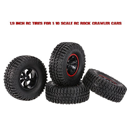1.9 Inch 100mm RC Rubber Tires with Plastic Wheel Rim for 1/10 SCX10 D90 D110 CC01 RC Rock Crawler Parts