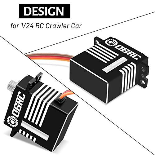 OGRC SCX24 Servo Steering Servo with Brass Servo Mount and Servo Horn | 7.5KG Coreless Digital Servo IP66 Waterproof Metal Servo 1/24 RC Crawler Upgrade Parts for Axial SCX24