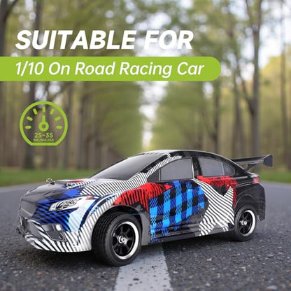 Preglued 2.64" OD Aluminum Metal 12mm Hex Wheels and Tires Set for 1/10 On-Road Racing RC Touring Cars Drift, Compatible with Traxxas 4Tec 2.0/3.0, Tamiya TT01 TT02, HPI RS4, Redcat(Color D) - color: Color D