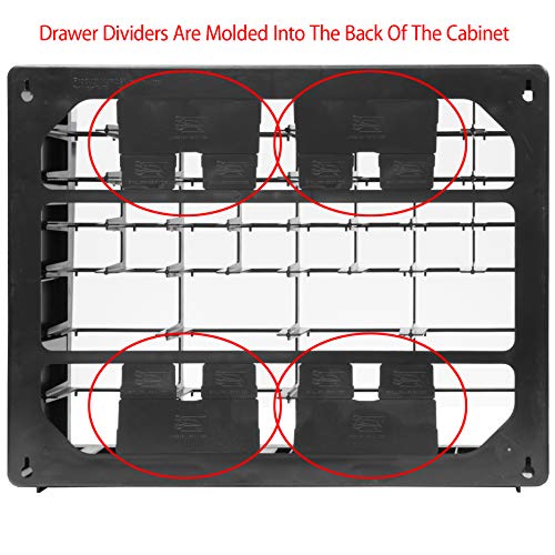 Akro-Mils 10124 24 Drawer Plastic Parts Storage Hardware and Craft Cabinet, 20-Inch x 16-Inch x 6.5-Inch, Black