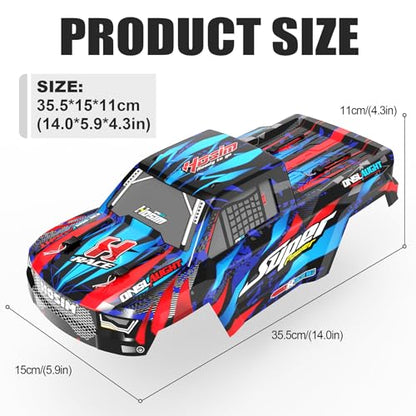 Hosim 1/10 RC Car Body Shell for X07/X08/X07W RC Truck Replacement Parts No.X8-CK03 X08 RC Cars Accessories(Blue)