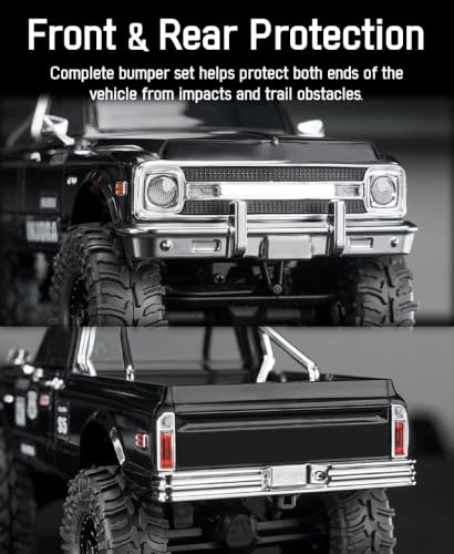 RC Front & Rear Bumper for SCX30 K10 Aluminum Bumper for 1/30 RC Crawle Replace Upgrade (Silver) - color: Silver