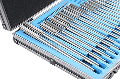 Accusize Chucking Reamer Set, 1/16" to 1/2" by 1/64", 29 Pc | HSS M2 Premium, Straight Flute, Right Hand Cut, ANSI, Aluminum Case, 5528-SF00 - size: 1/16" thru. 1/2" by 1/64"