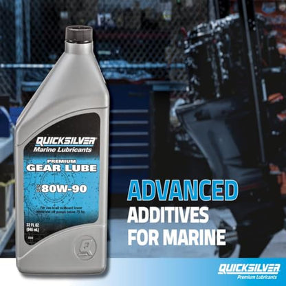Quicksilver by Mercury Marine 80W-90 Premium Gear Lube, Marine Engine, 2.5 Gallon - size: 2.5 Gallon