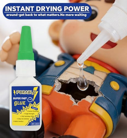 Super Glue for Plastic Fast Setting Strong Plastic Model Glue for Miniature, Car, Model, Toys, 3D Prints, DIY Crafts, Metal 1.06 oz - size: 1.06 oz