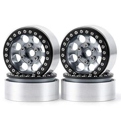 RCLIONS 4PCS Aluminum 1.9" Beadlock Wheel Rim for 1/10th Axial SCX10 TRX4 | Upgrade for SCX10-II,III,Redcat Gen7,Gen8,RC Crawler Car Parts