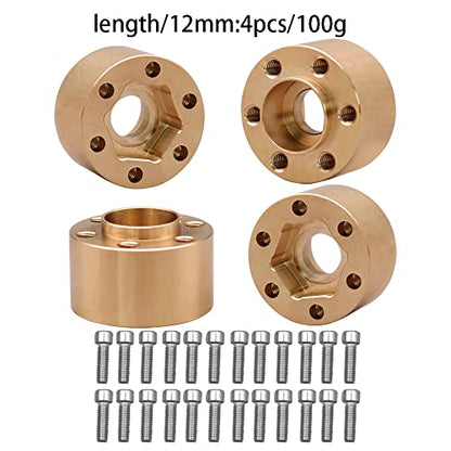 Brass Weights 6mm 9mm 12mm 15mm 22mm Wheel Hex Hub Widen Adapter for 1/10 RC Crawler 1.9 2.2 Wheels Rims SCX10 TRX4 (12mm), Black - size: 12mm