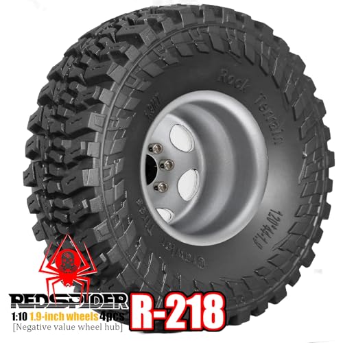 REDSPIDER•Negative Offset -10mm 1.9'' Beadlock Wheels Deep Dish Metal(4pcs) Retro Design for Scale 1/10 RC Crawler Axial SCX10 TRX4 VS4-10 Redcat Gen8 RC4WD D90 Rock Crawler (Silvery) - color: Silvery