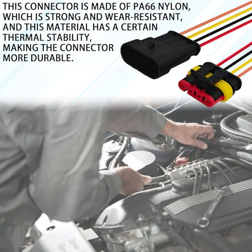 4 Pin 18 AWG Waterproof Electrical Wire Connector Kit, Push-in Quick Wire Connector with Male/Female Plugs & 10cm Pigtails, 1.5mm Series Terminal Plug for Car, Truck, Boat (5 Pack) - size: 4 Pin-5pack