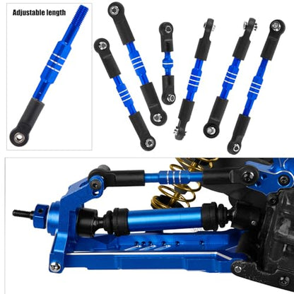 Upgrades Part for 1/10 Slash/Rustler/Stampede/Hoss 4x4 VXL,RC Shock Absorbers&Suspension Arms&Drive Shaft Axles&Steering Knuckle Kit&Shock Tower&Adjustable Links&Steering Block,Navy Blue - color: Navy Blue(parts)