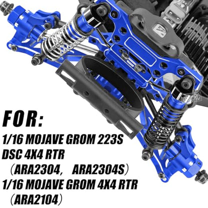 Upgrade Parts for 1/16 Mojave GROM 223S DSC 4X4 RTR,RC Shock& Arms&Drive Shaft CVD&Steering Knuckle Kit&Shock Tower&Adjustable Links&Steering Block&RC Gearbox&Sway Bar Kit,Navy Blue - color: Navy Blue(for 1/16)