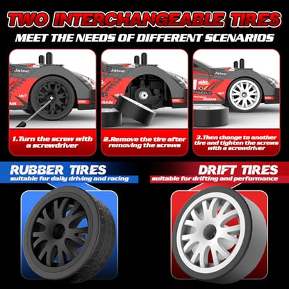 RC Drift Car 1/20 Scale 2.4GHz 4WD Remote Control Cars with Led Lights 22KM/H High Speed &1/28 Scale Gesture Sensing RC Stunt Cars Toys for 6-12 Years Old Boys Girls