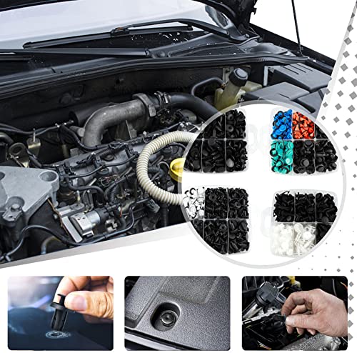 Car Push Retainer Clips 1045PCS Auto Fasteners Assortment-30 Most Popular Sizes Nylon Bumper Fender Rivets with 10 Cable Ties and Blue Fastener Remover for Ford GM Toyota Honda Chrysler Benz Nissan - size: Car Clips 1045PCS-Blue
