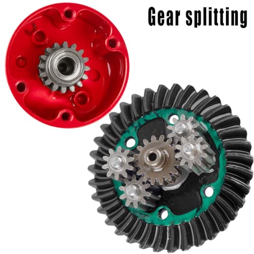 #45 Steel 37T Main Gear&13T Input Gear Differential Case Diff Gear Upgrades Part for 1/10 Senton/Bigrock/Granite/Vorteks 3S BLX,Kraton/Outcast 4S BLX,1/8 Infraction/Typhon/Vendetta 3S BLX.Red