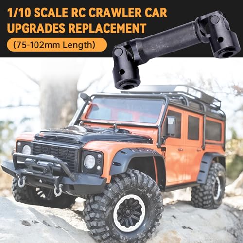 Splined Steel Universal Drive Shaft Driveshafts CVD Axle Shaft 1/10 Scale RC Crawler Car Upgrades Replacement for Traxxas Axial Tamiya RC4WD Redcat Racing (75-102mm Length) - size: 75-102mm Length