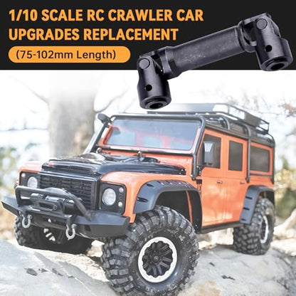Splined Steel Universal Drive Shaft Driveshafts CVD Axle Shaft 1/10 Scale RC Crawler Car Upgrades Replacement for Traxxas Axial Tamiya RC4WD Redcat Racing (75-102mm Length) - size: 75-102mm Length