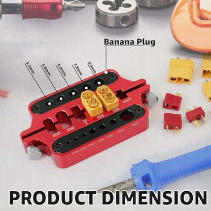 70pcs T-Plug / XT60 / XT90 / EC3 / EC5 Male & Female Plug with Red Aluminum Welding Soldering Insulate Station Jig for All DIY Projects RC Lipo Battery ESC Motor