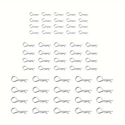 RC car Body Clips, R-Type Clips, and Battery Cover Clips. Suitable for 1/8, 1/10, and 1/18 Scale Model Cars. 60-piece RC car Body R-Type Clip Set,