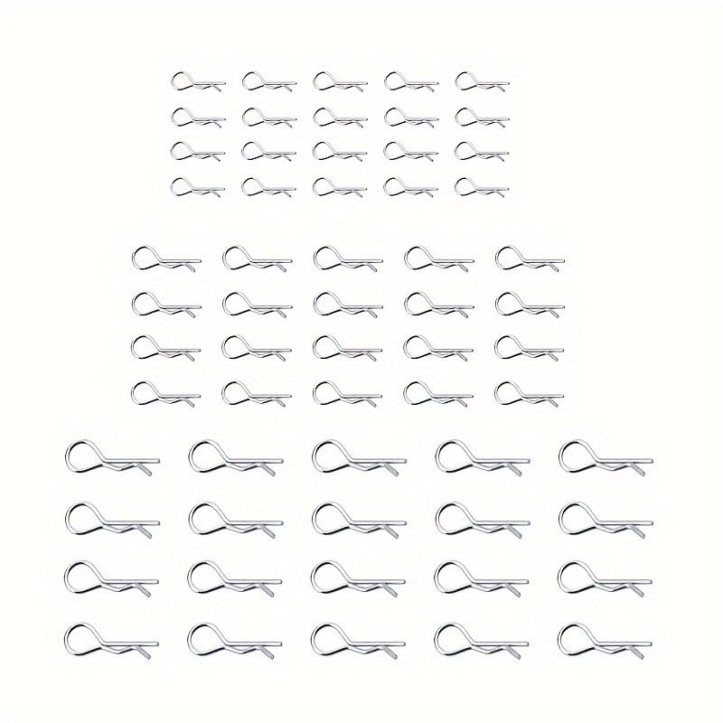 RC car Body Clips, R-Type Clips, and Battery Cover Clips. Suitable for 1/8, 1/10, and 1/18 Scale Model Cars. 60-piece RC car Body R-Type Clip Set,
