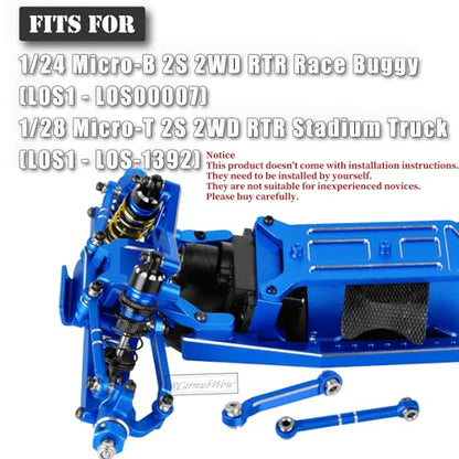RC Upgrades Part for L0S1 1/24 Micro-B,1/28 Micro-T,Driveshafts,Shocks,Shock Towers,A Arms,Caster Blocks,Steering Block,Stub Axle Carriers,Turnbuckles,Bearing & Screw Set,Navy Blue - color: Navy Blue(1set)