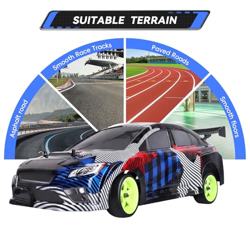 1/10 RC Drift Tires and Wheels 12mm Hex Hard Tyre for RC Drifting Car, Also Fit 1/12 1/14 1/16 Scale Models, Set of 4