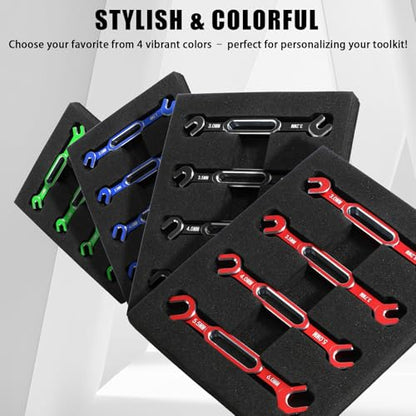 4PCS RC Wrench 3.0/3.2/3.5/3.7/4.0/5.0/5.5/6.0mm Turnbuckle Nut Ball Joint Remover Aluminum Alloy RC Car Repair Tool For RC Crawler Monster Truck Off Road Car Drone Boat Upgrade Parts, Blue - color: Blue