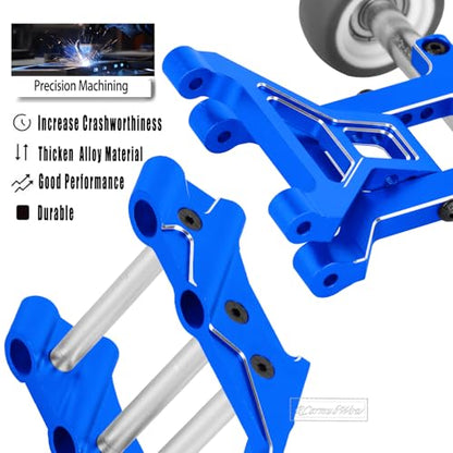 RC Aluminium Wheelie Bar Set & Wing Mount Upgrades Part for 1/10 KRATON/OUTCAST 4X4 4S V2 BLX,Alloy Rear Wing Mount Stand Up Wheel Hops Up,Replace ARA320613,ARA320631,Navy Blue - color: Navy Blue(1 Set)