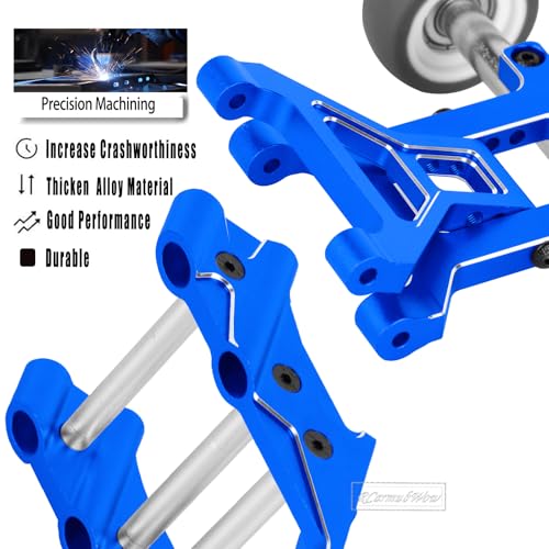 RC Aluminium Wheelie Bar Set & Wing Mount Upgrades Part for 1/10 KRATON/OUTCAST 4X4 4S V2 BLX,Alloy Rear Wing Mount Stand Up Wheel Hops Up,Replace ARA320613,ARA320631,Navy Blue - color: Navy Blue(1 Set)