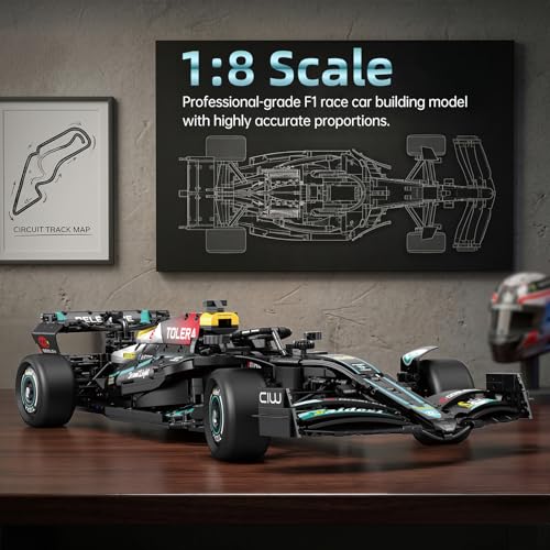 Reobrix F1-Style Race Car Building Set for Adults, 1:8 Scale Open-Wheel Model Kit, 3473 PCS Large Display Car with Working Steering, Suspension & Rubber Tires, Gift for Motorsport Fans 14+